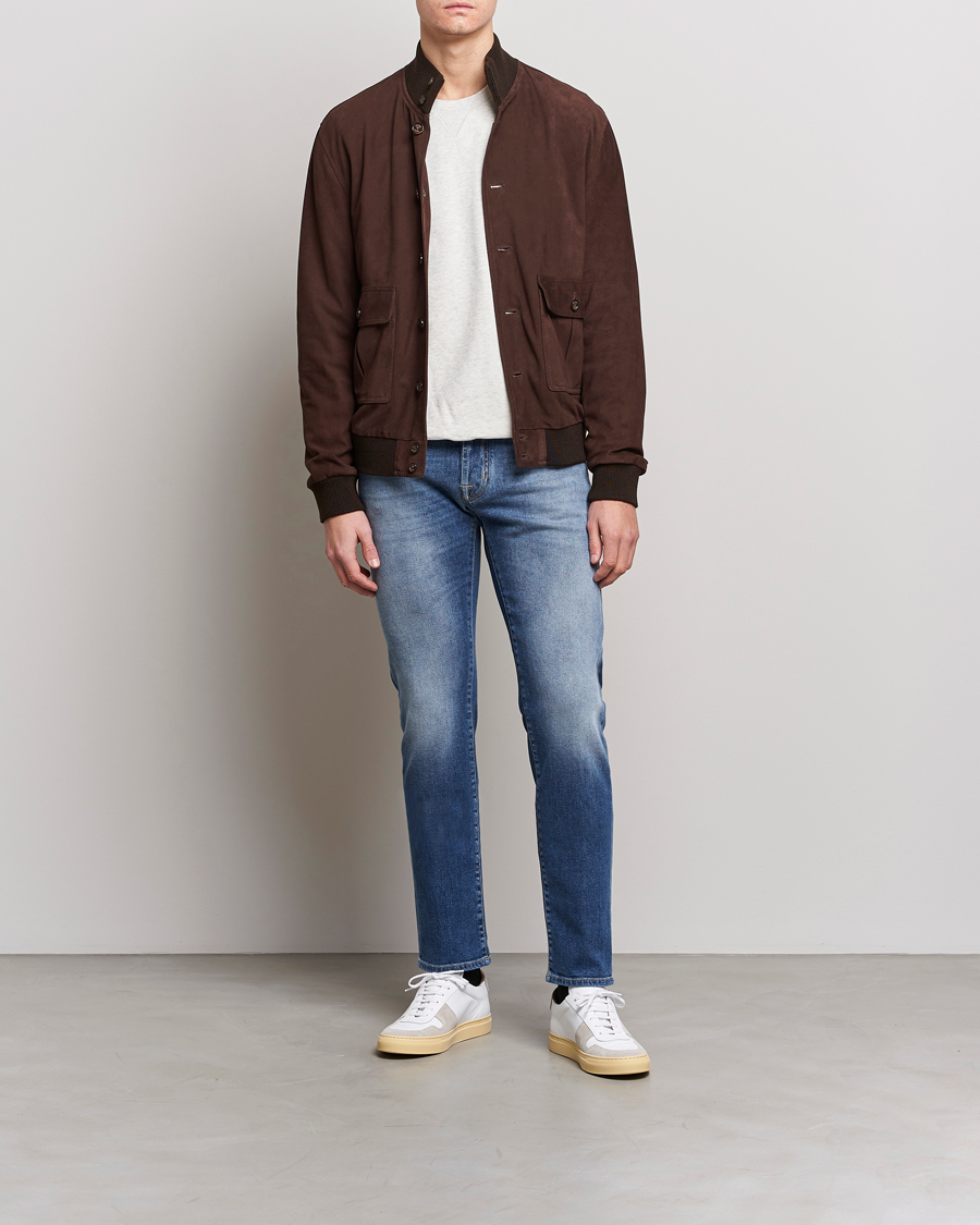 Uomini | Jeans | Jacob Cohën | Nick Slim Fit Eco Friendly Stretch Jeans Mid Blue