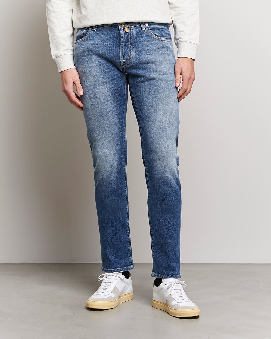 Uomini | Jeans | Jacob Cohën | Nick Slim Fit Eco Friendly Stretch Jeans Mid Blue