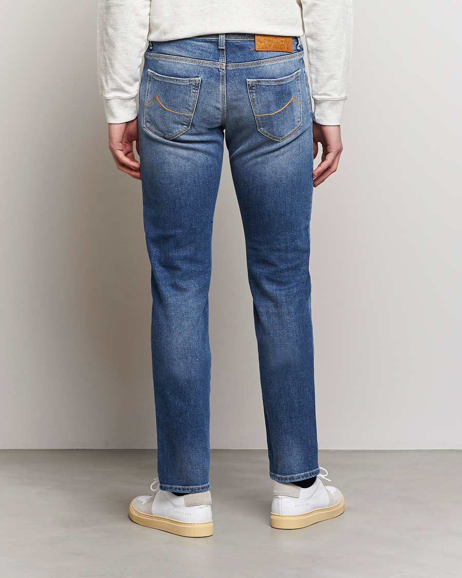 Uomini | Jeans | Jacob Cohën | Nick Slim Fit Eco Friendly Stretch Jeans Mid Blue