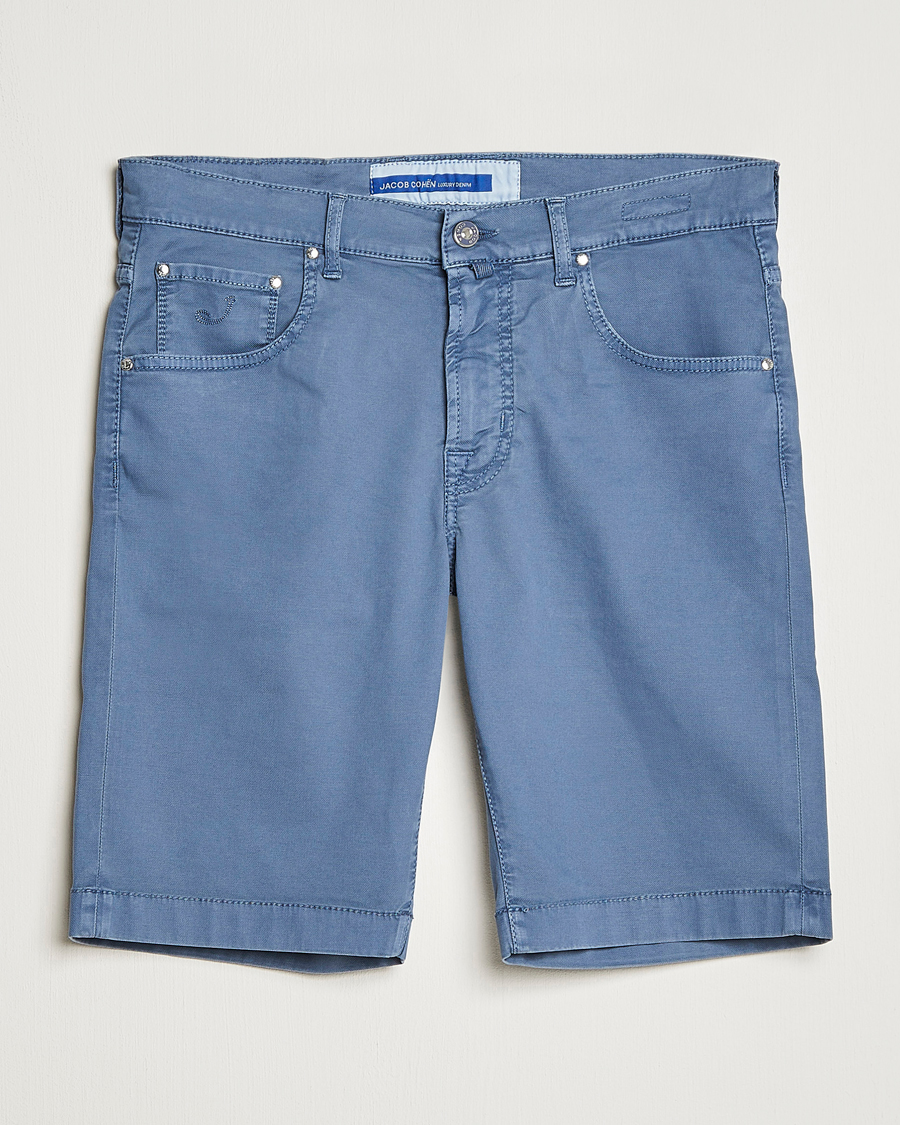 Uomini | Pantaloncini | Jacob Cohën | Nicolas Cotton Twill Shorts Blue Grey