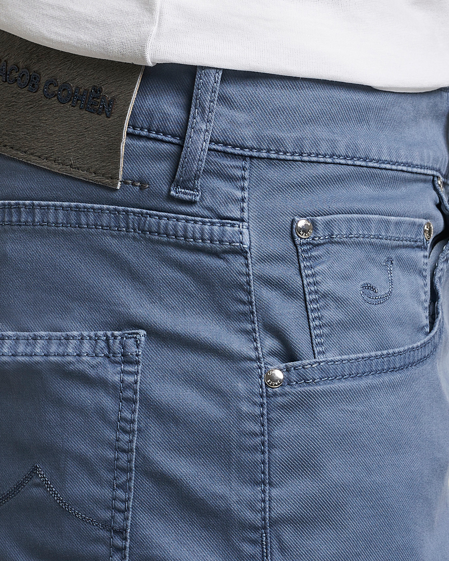 Uomini | Pantaloncini | Jacob Cohën | Nicolas Cotton Twill Shorts Blue Grey