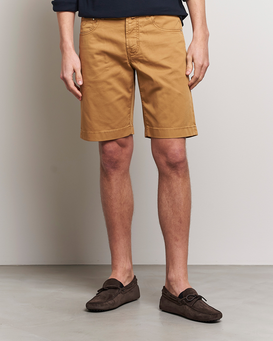 Uomini | Pantaloncini | Jacob Cohën | Nicolas Cotton Twill Shorts Beige