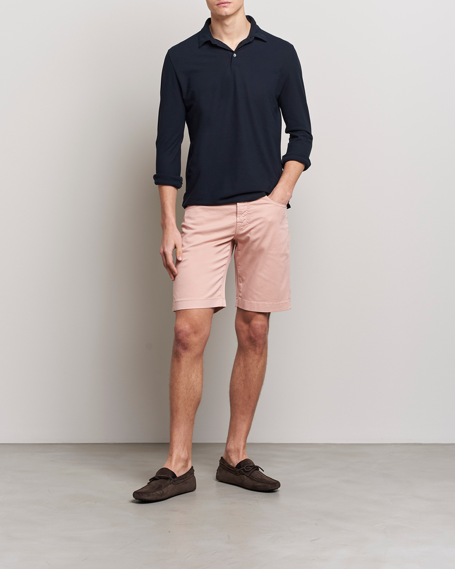 Uomini | Pantaloncini | Jacob Cohën | Nicolas Cotton Twill Shorts Pink
