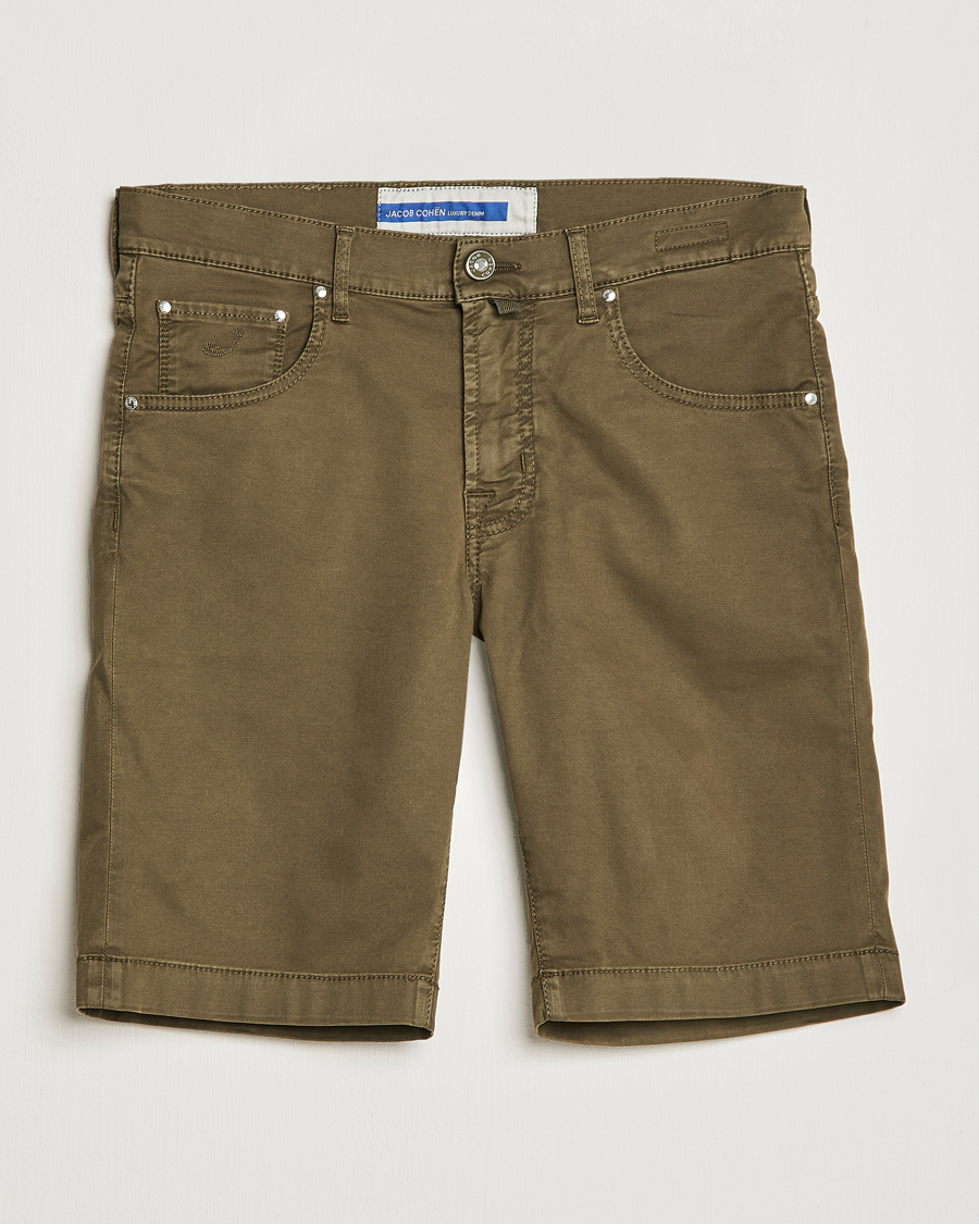 Uomini | Pantaloncini | Jacob Cohën | Nicolas Cotton Twill Shorts Olive