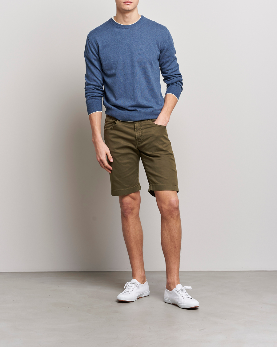 Uomini | Pantaloncini | Jacob Cohën | Nicolas Cotton Twill Shorts Olive