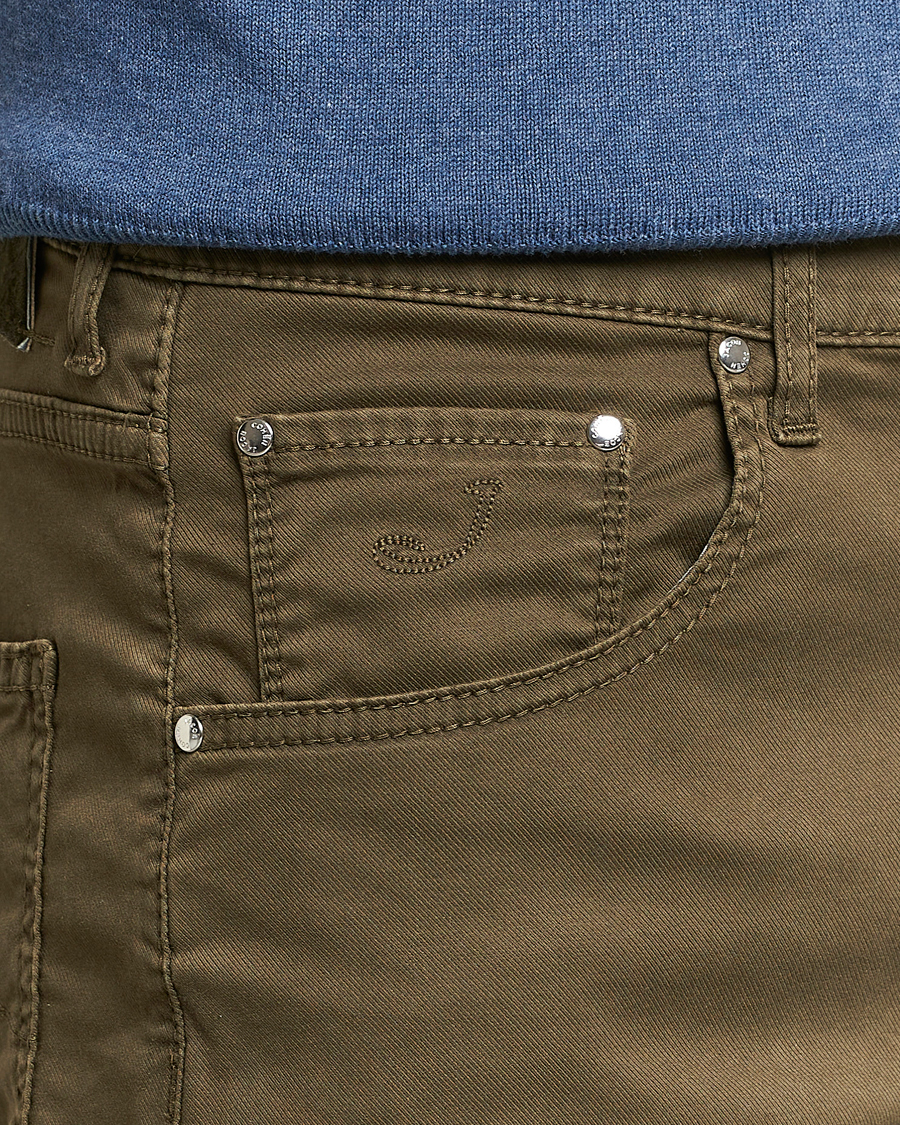 Uomini | Pantaloncini | Jacob Cohën | Nicolas Cotton Twill Shorts Olive