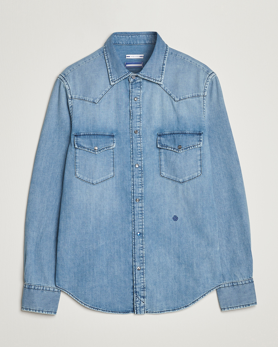 Uomini | Camicie | Jacob Cohën | Western Denim Shirt Light Blue