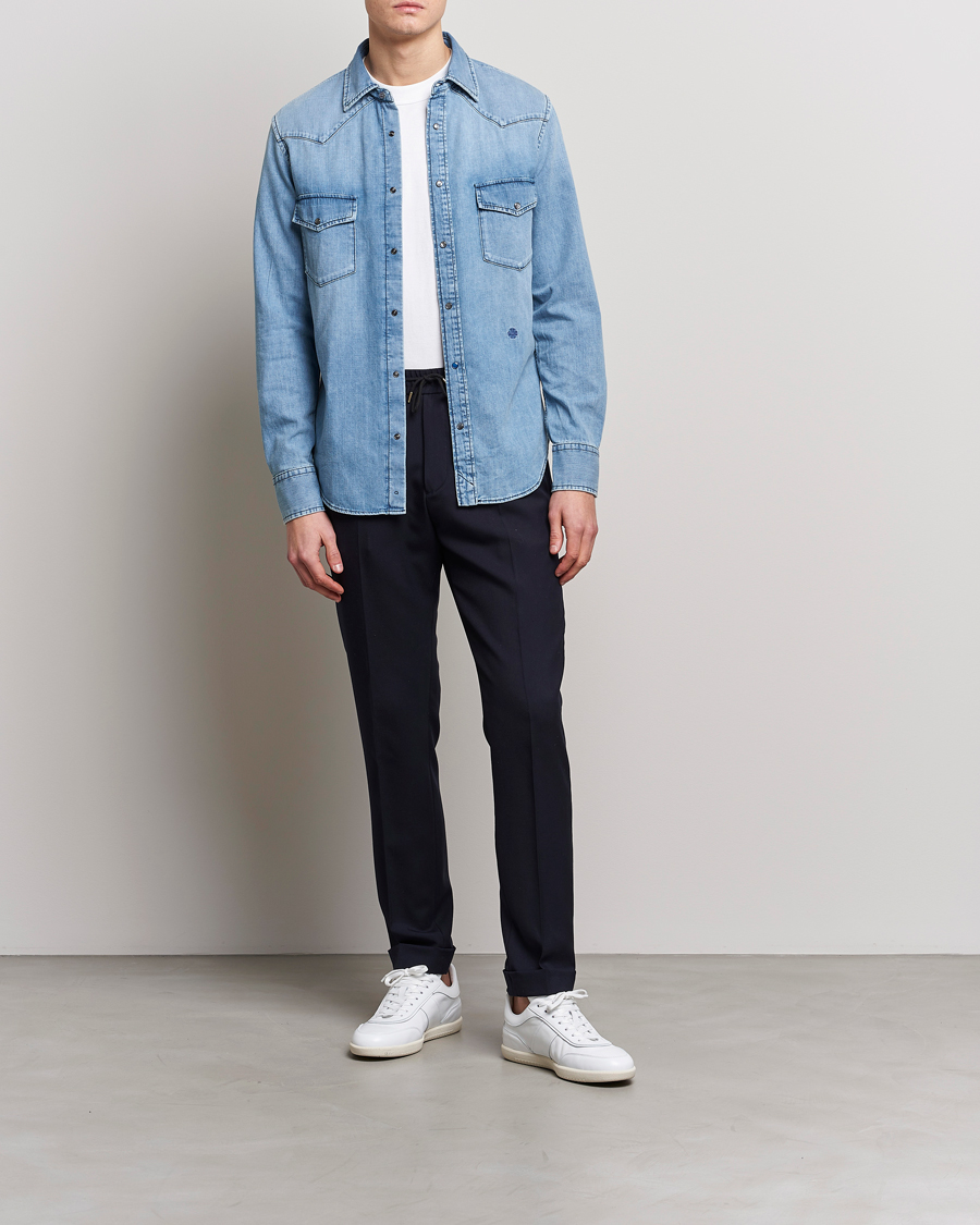 Uomini | Camicie | Jacob Cohën | Western Denim Shirt Light Blue