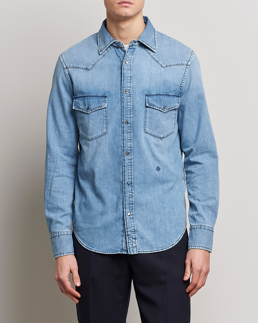 Uomini | Camicie | Jacob Cohën | Western Denim Shirt Light Blue