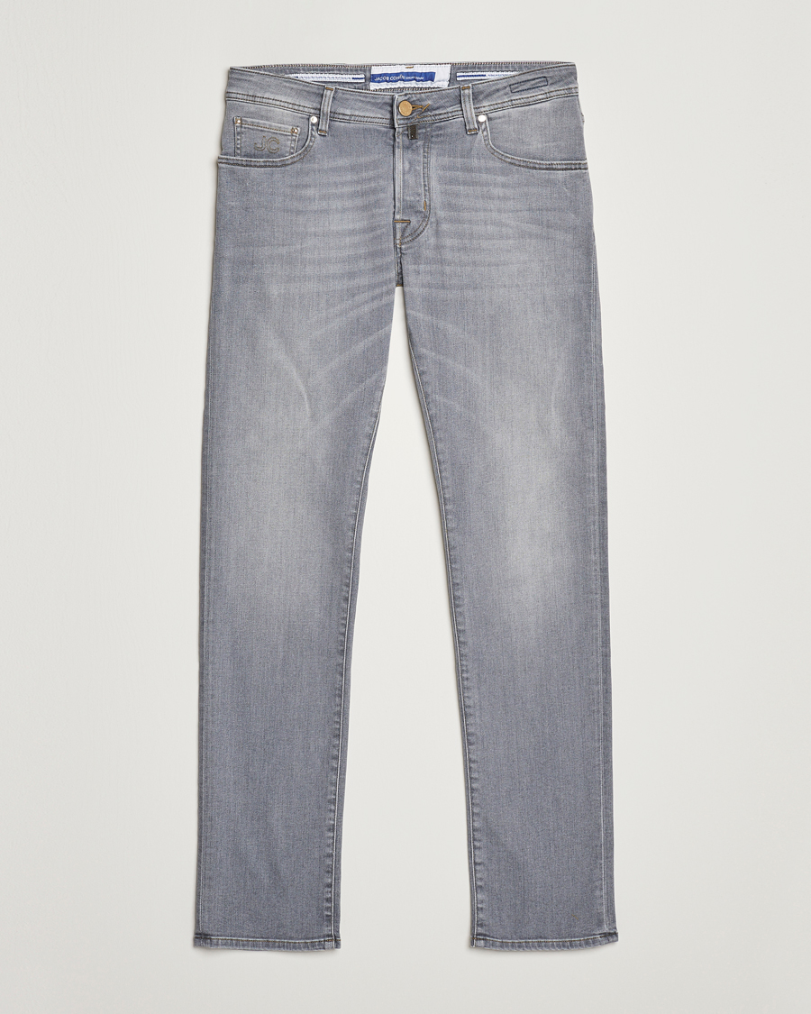 Uomini | Jeans | Jacob Cohën | Nick Slim Fit Stretch Jeans Light Grey