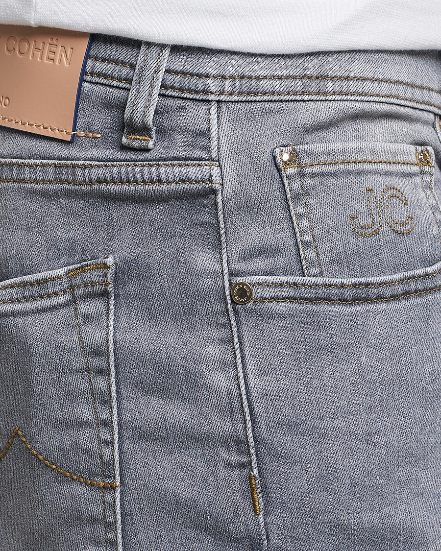 Uomini | Jeans | Jacob Cohën | Nick Slim Fit Stretch Jeans Light Grey