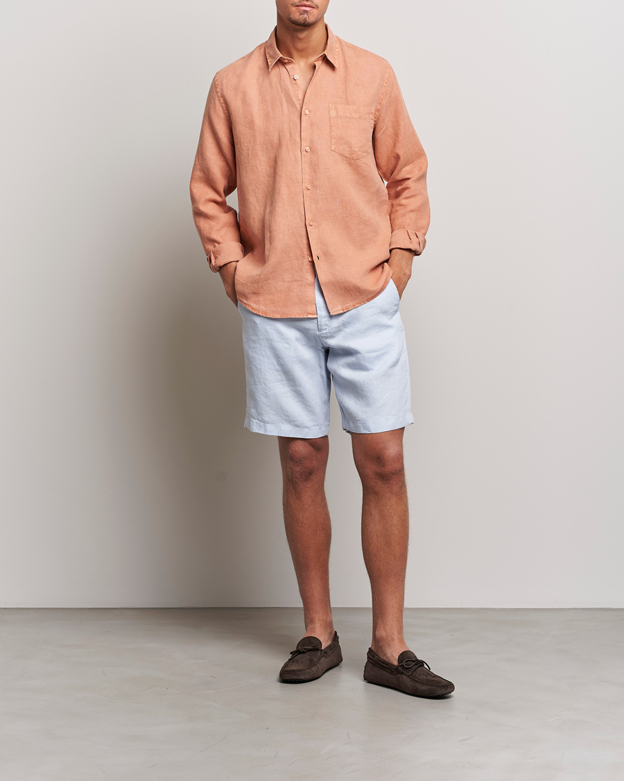 Uomini | Camicie | Vilebrequin | Caroubis Linen Shirt Pottery