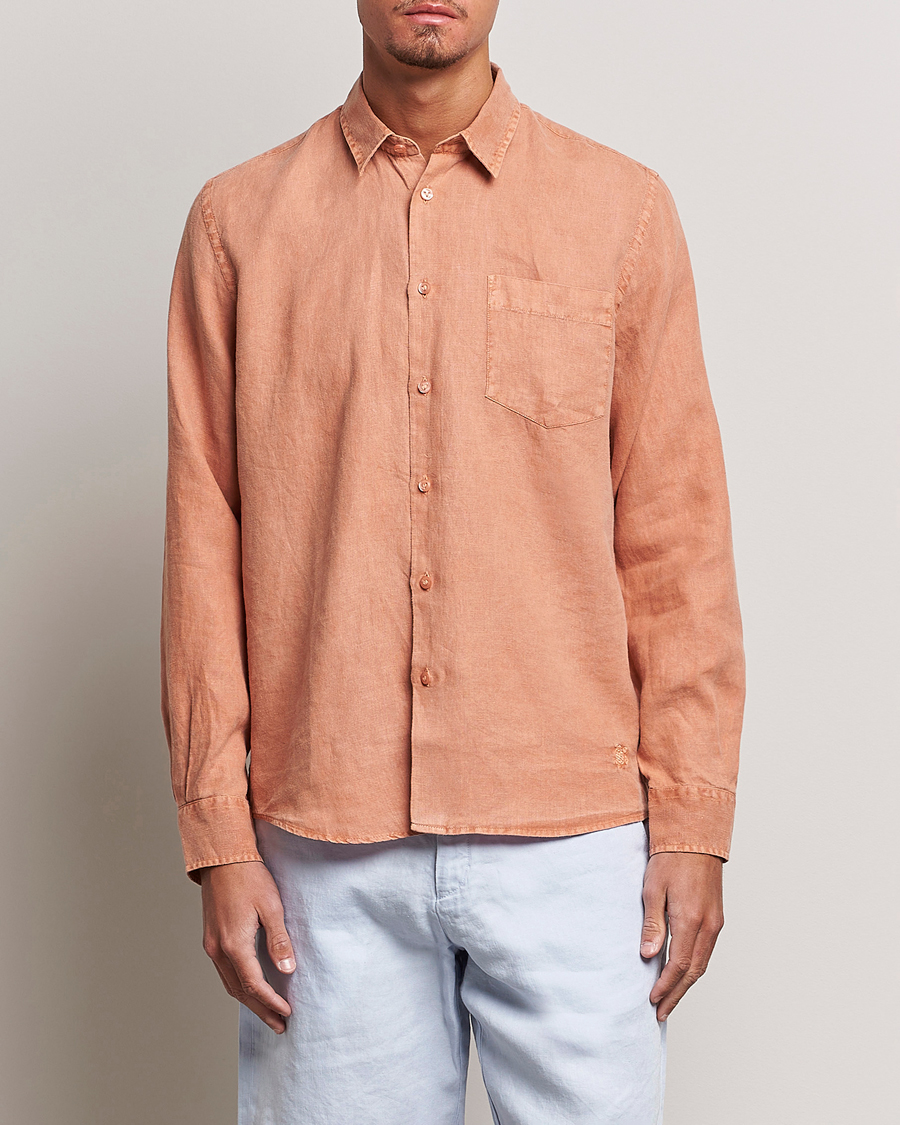 Uomini | Camicie | Vilebrequin | Caroubis Linen Shirt Pottery