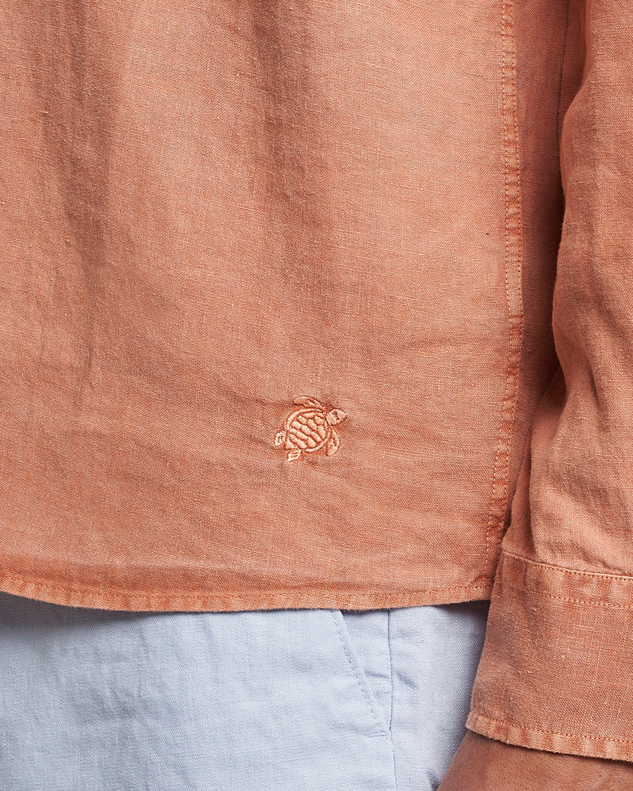 Uomini | Camicie | Vilebrequin | Caroubis Linen Shirt Pottery