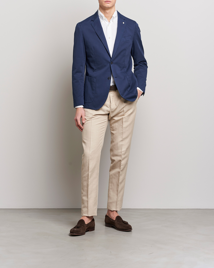 Uomini | Blazers | L.B.M. 1911 | Jack Regular Fit Cotton Stretch Blazer Navy