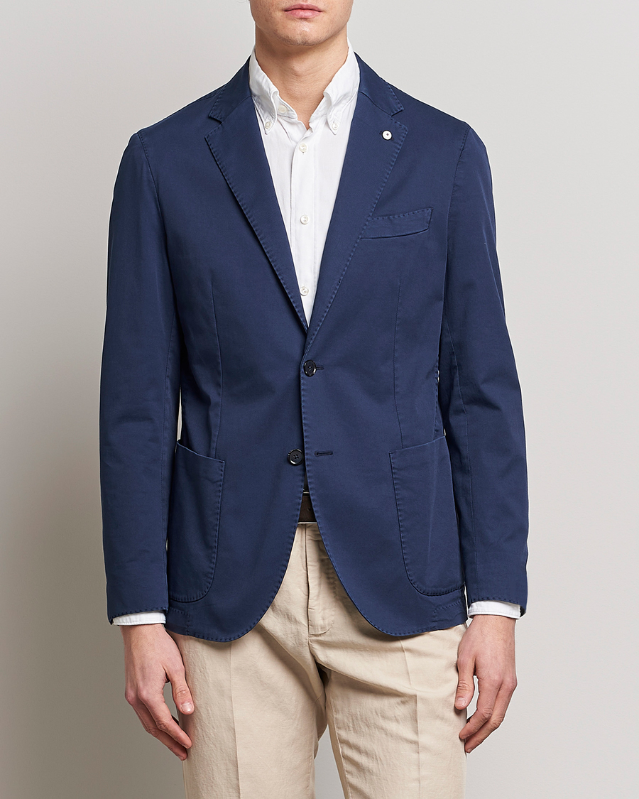 Uomini | Blazers | L.B.M. 1911 | Jack Regular Fit Cotton Stretch Blazer Navy