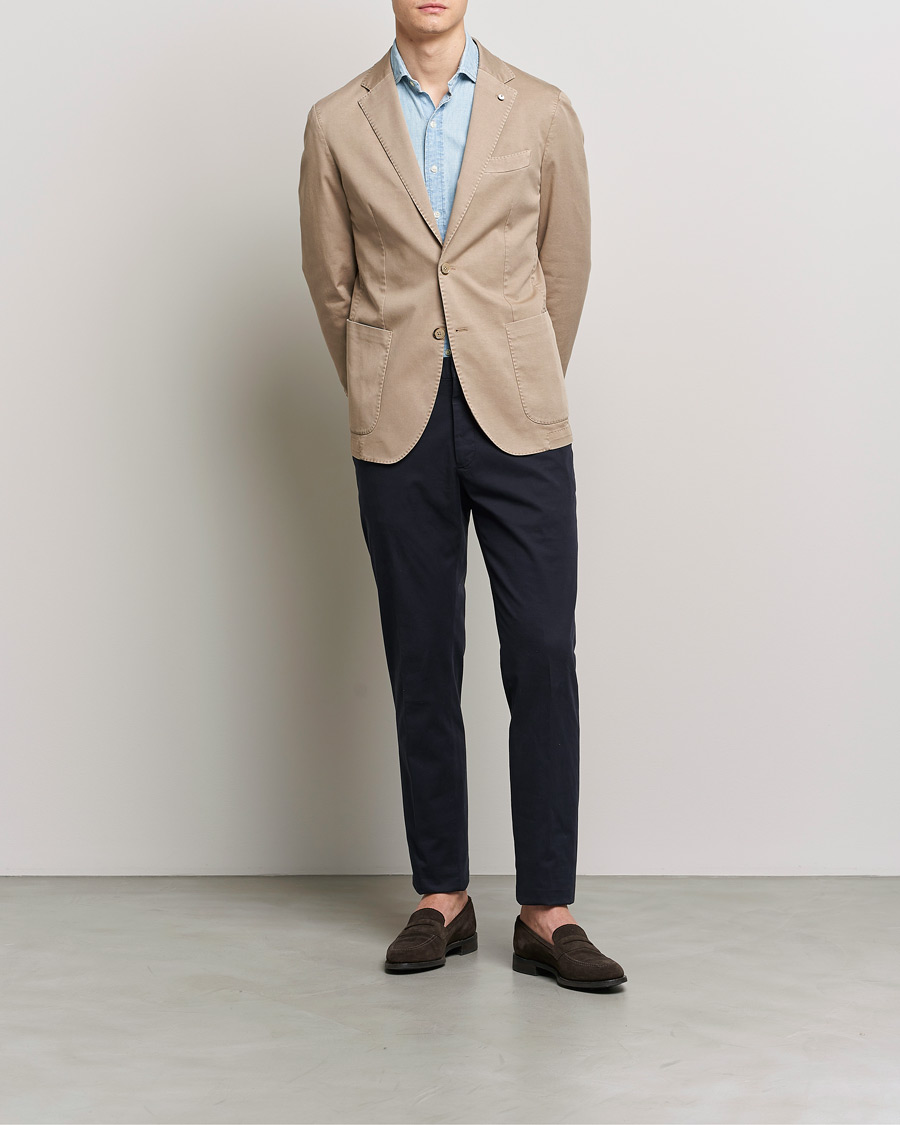 Uomini | Blazers | L.B.M. 1911 | Jack Regular Fit Cotton Stretch Blazer Taupe