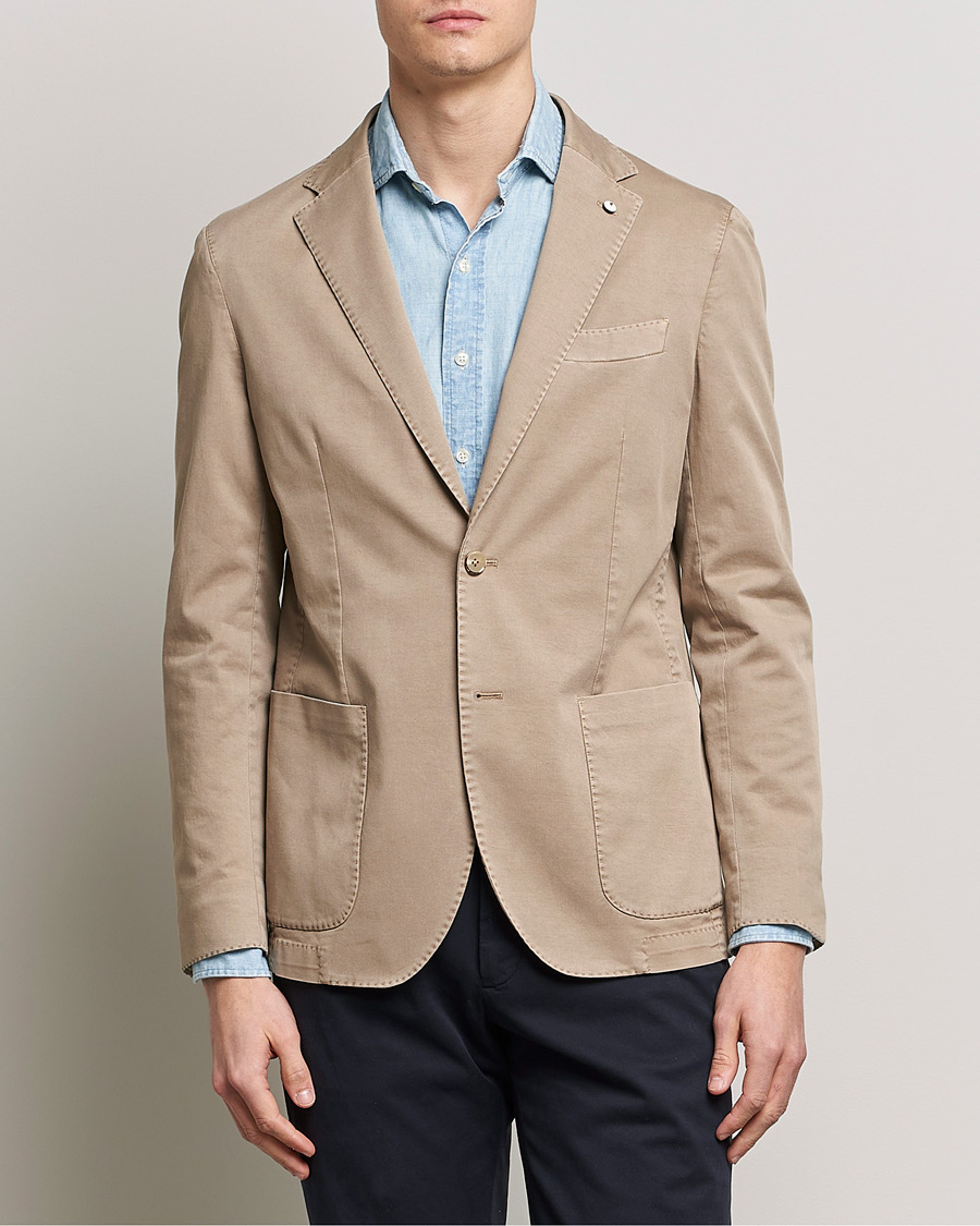 Uomini | Blazers | L.B.M. 1911 | Jack Regular Fit Cotton Stretch Blazer Taupe