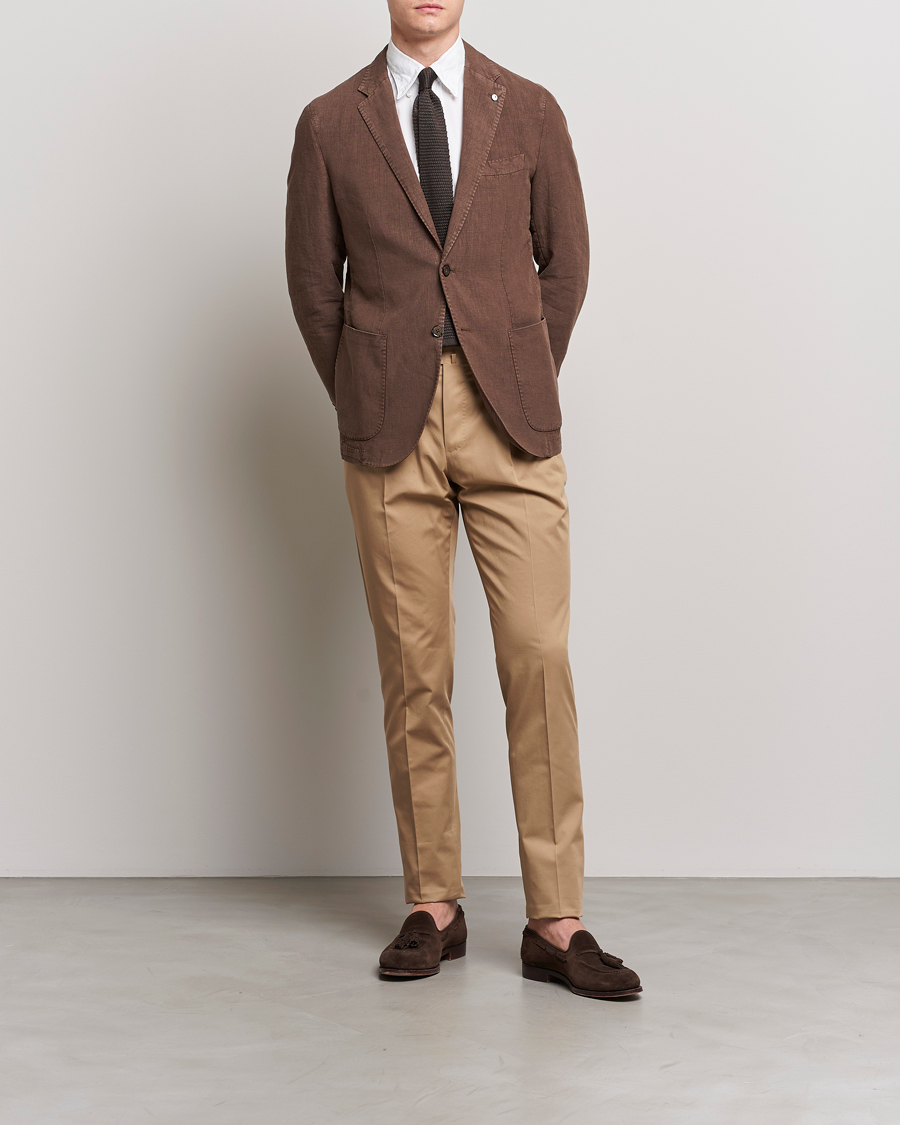 Uomini | Blazers | L.B.M. 1911 | Jack Regular Fit Linen Blazer Brown
