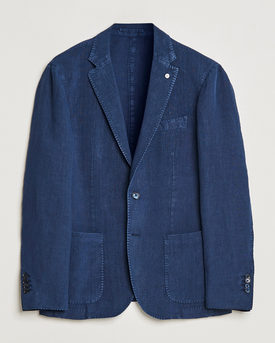 Uomini | Blazers | L.B.M. 1911 | Jack Regular Fit Linen Blazer Navy