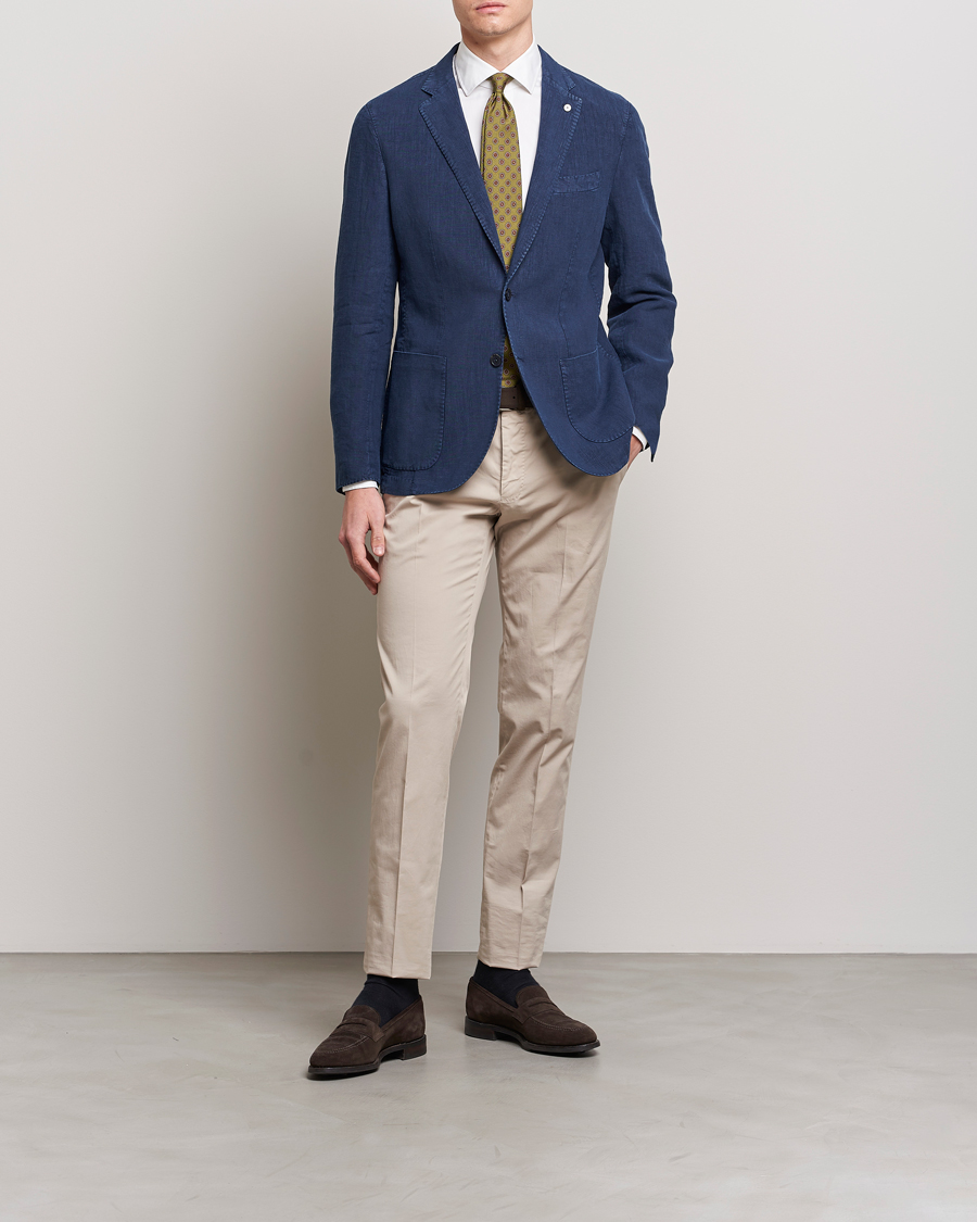 Uomini | Blazers | L.B.M. 1911 | Jack Regular Fit Linen Blazer Navy