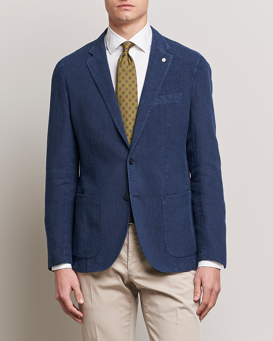 Uomini | Blazers | L.B.M. 1911 | Jack Regular Fit Linen Blazer Navy