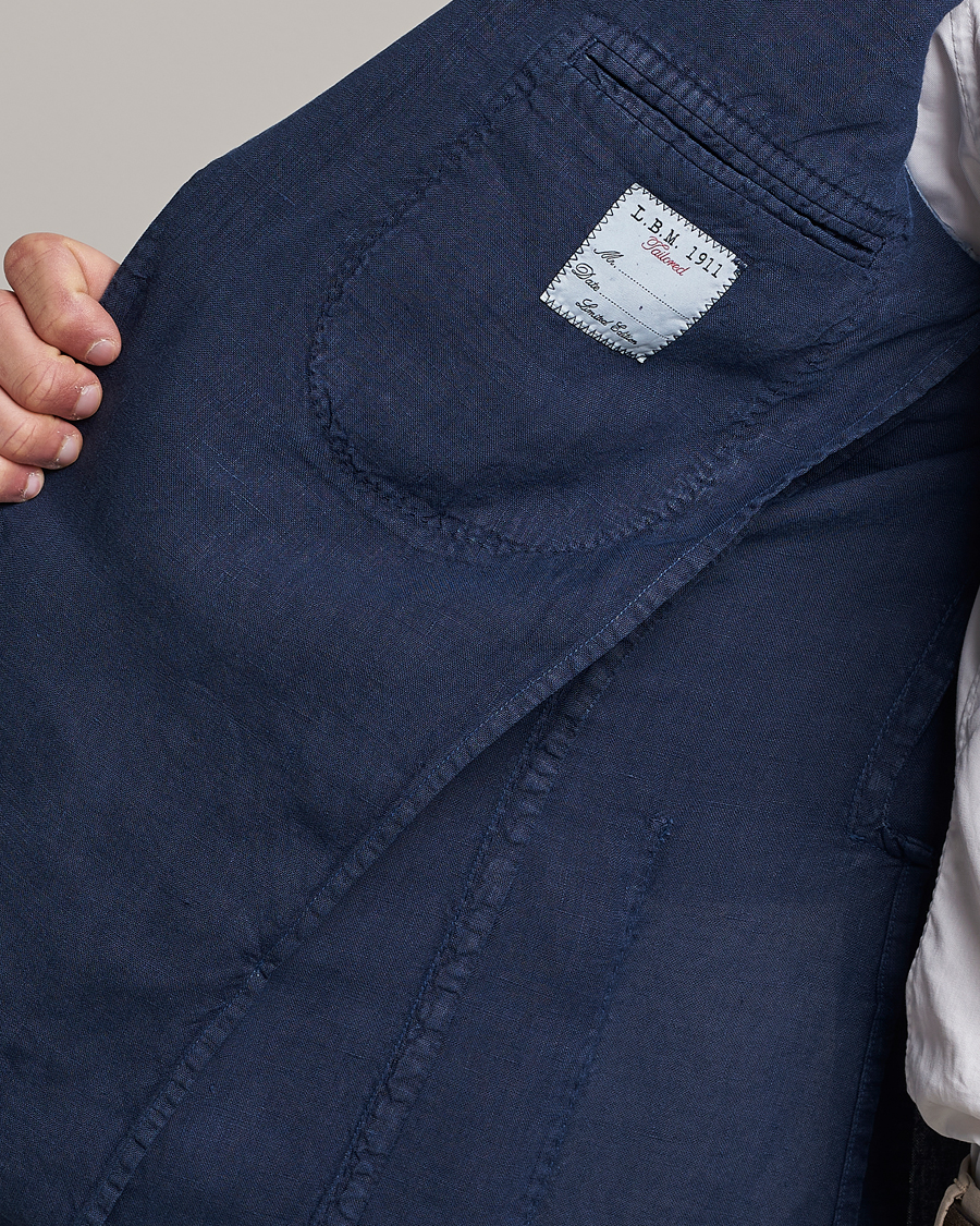 Uomini | Blazers | L.B.M. 1911 | Jack Regular Fit Linen Blazer Navy
