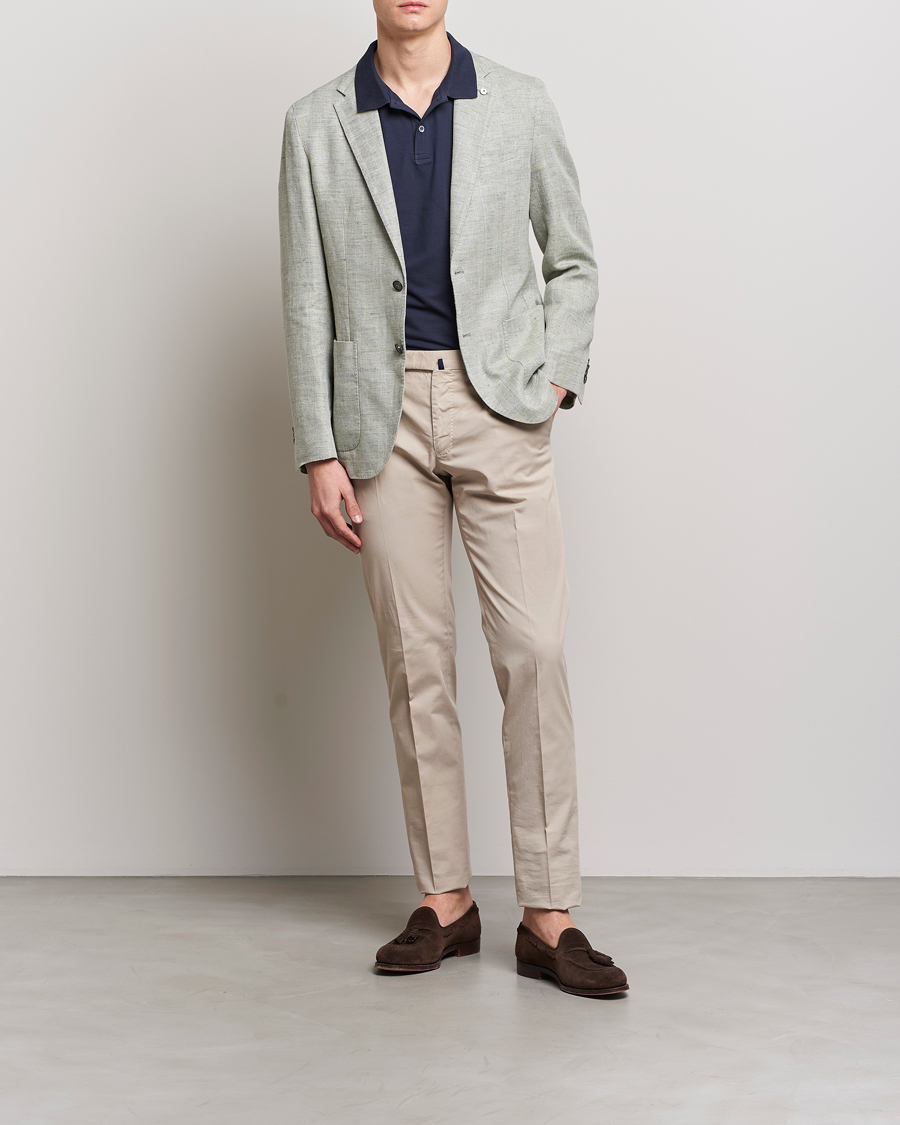 Uomini | Blazers | L.B.M. 1911 | Jack Regular Fit Herringbone Linen Blazer Pistachio