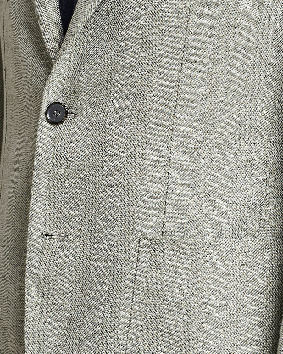 Uomini | Blazers | L.B.M. 1911 | Jack Regular Fit Herringbone Linen Blazer Pistachio
