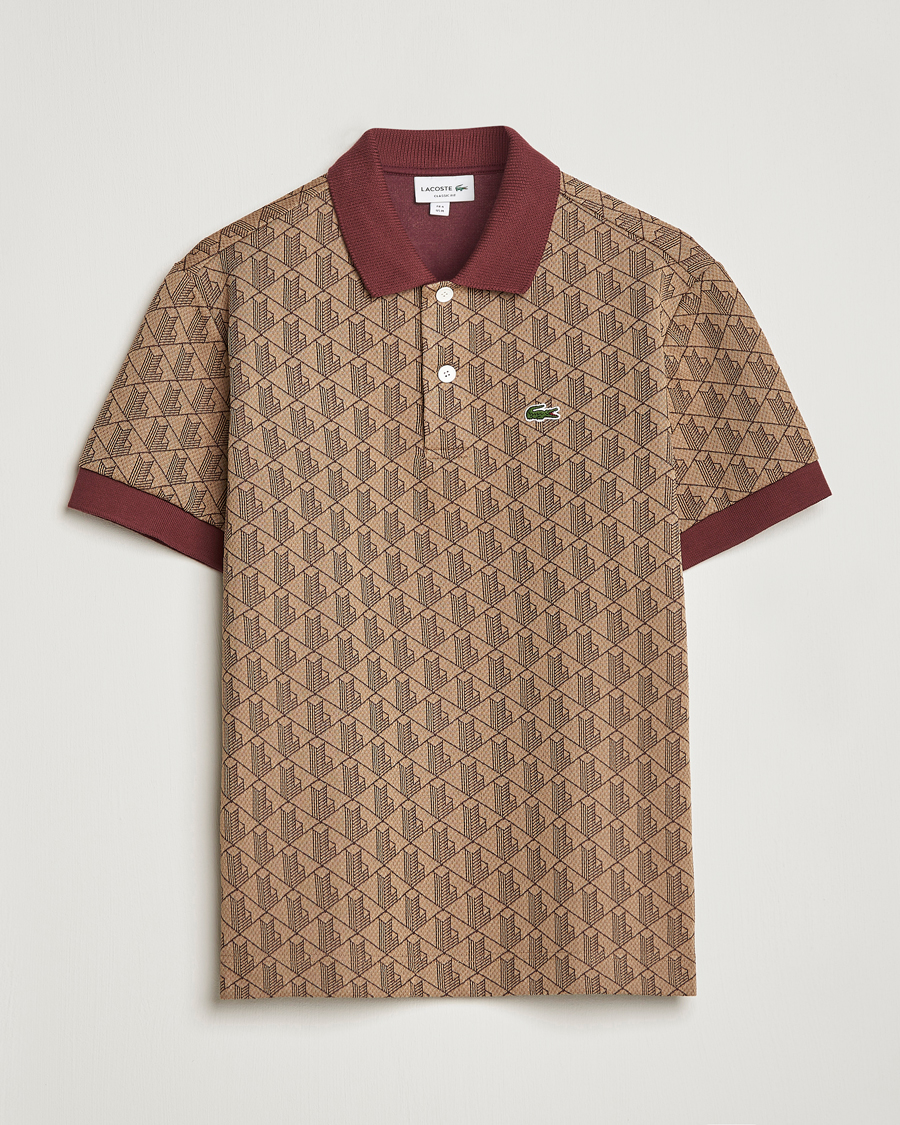 Uomini | Polo | Lacoste | Classic Fit Monogram Polo Viennese/Expresso