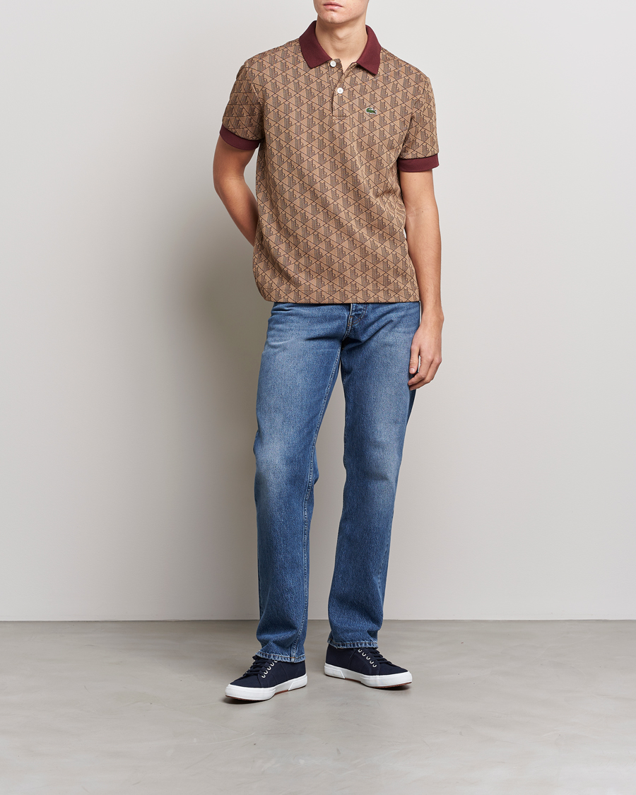 Uomini | Polo | Lacoste | Classic Fit Monogram Polo Viennese/Expresso