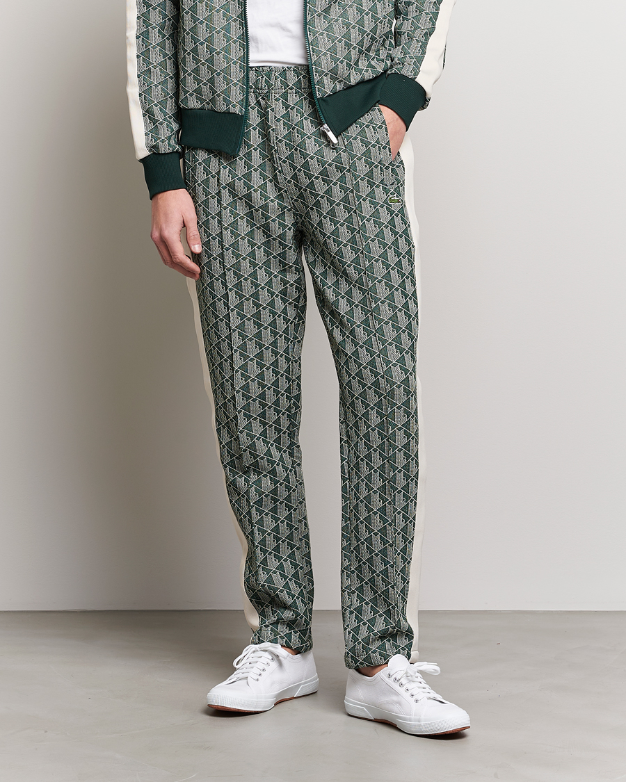 Uomini | Pantaloni | Lacoste | Monogram Trackpant Green/Wood Shaving