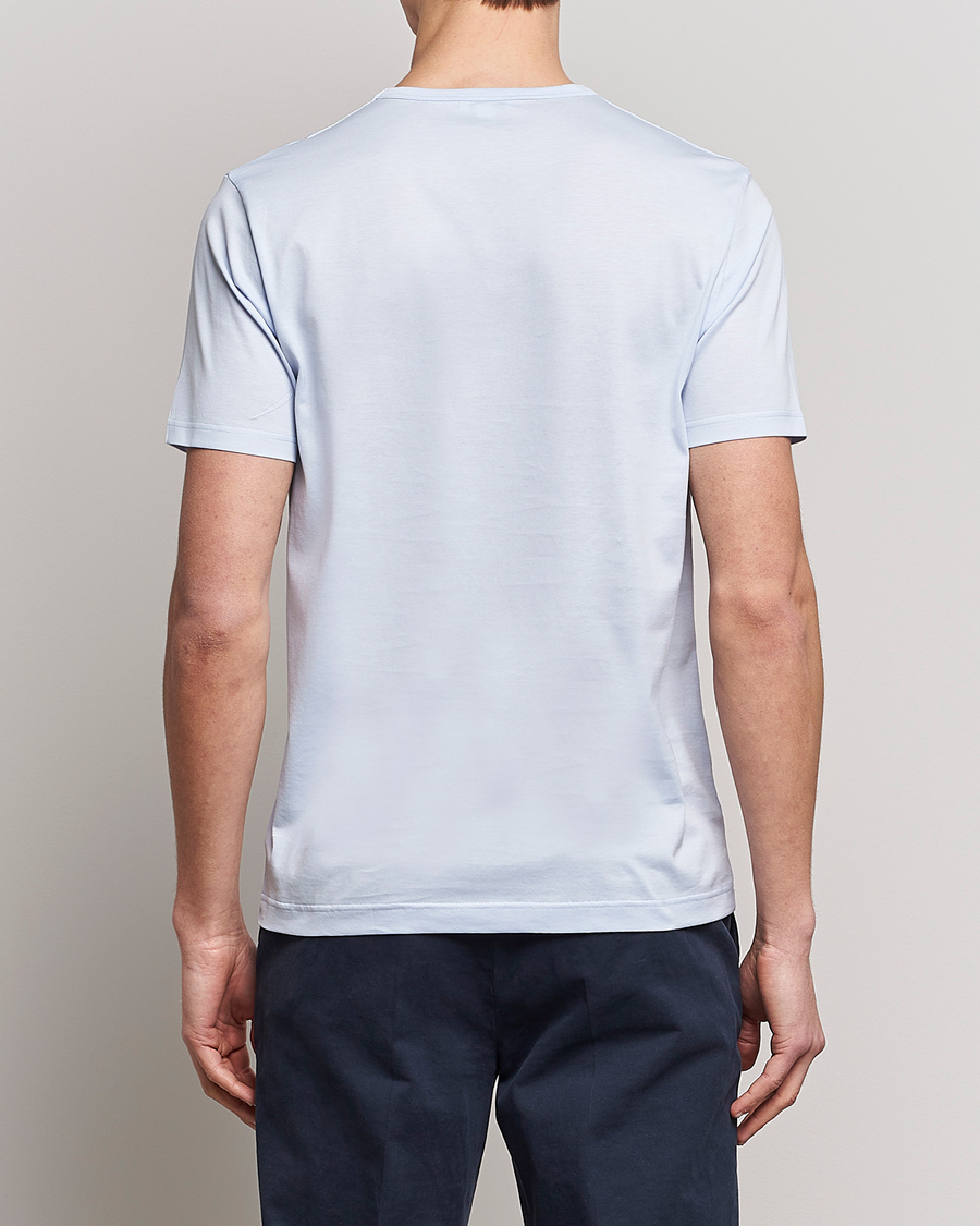 Uomini | T-shirt | Sunspel | Crew Neck Cotton Tee Pastel Blue