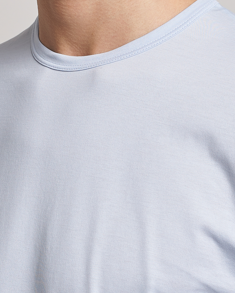 Uomini | T-shirt | Sunspel | Crew Neck Cotton Tee Pastel Blue