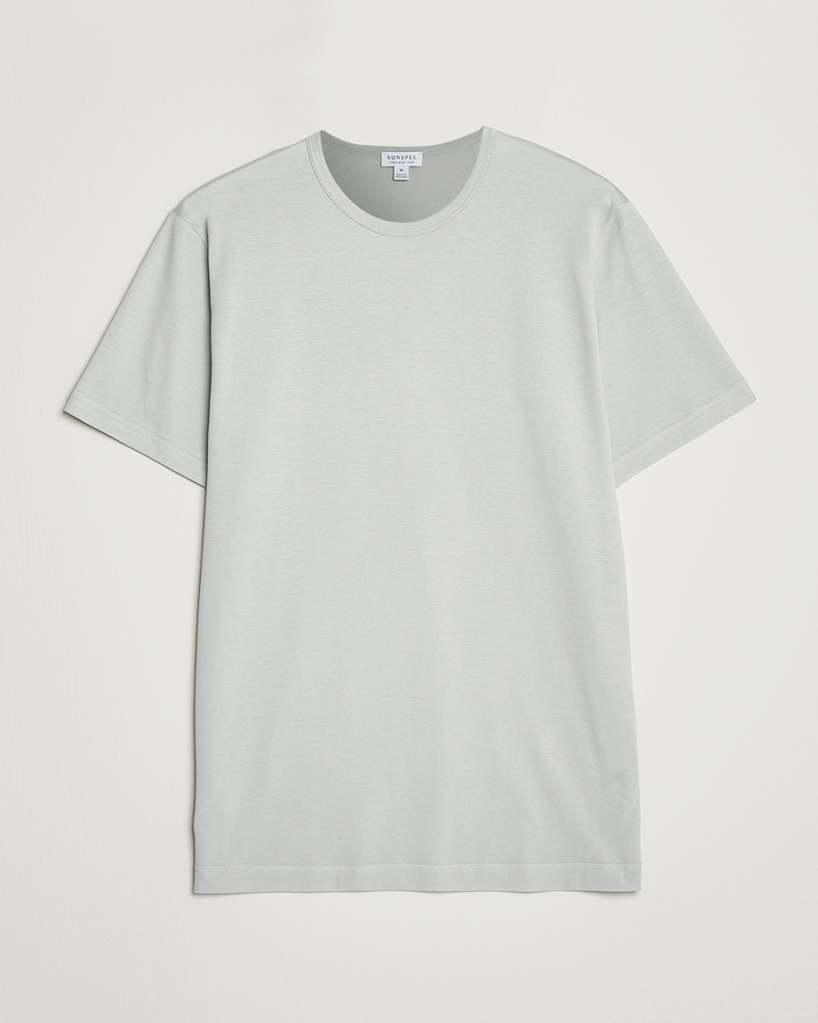 Uomini | T-shirt | Sunspel | Crew Neck Cotton Tee Laurel