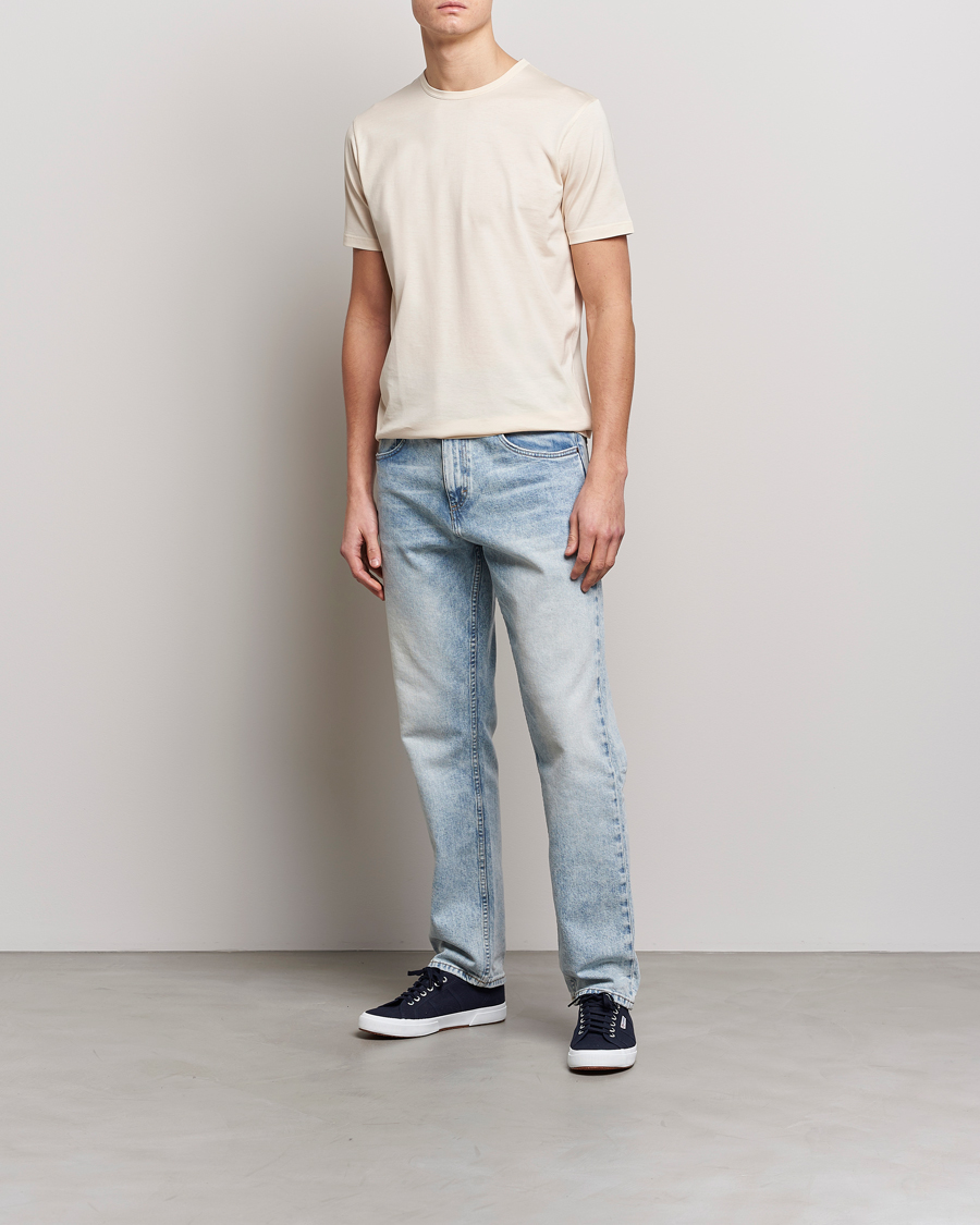 Uomini | T-shirt | Sunspel | Crew Neck Cotton Tee Undyed