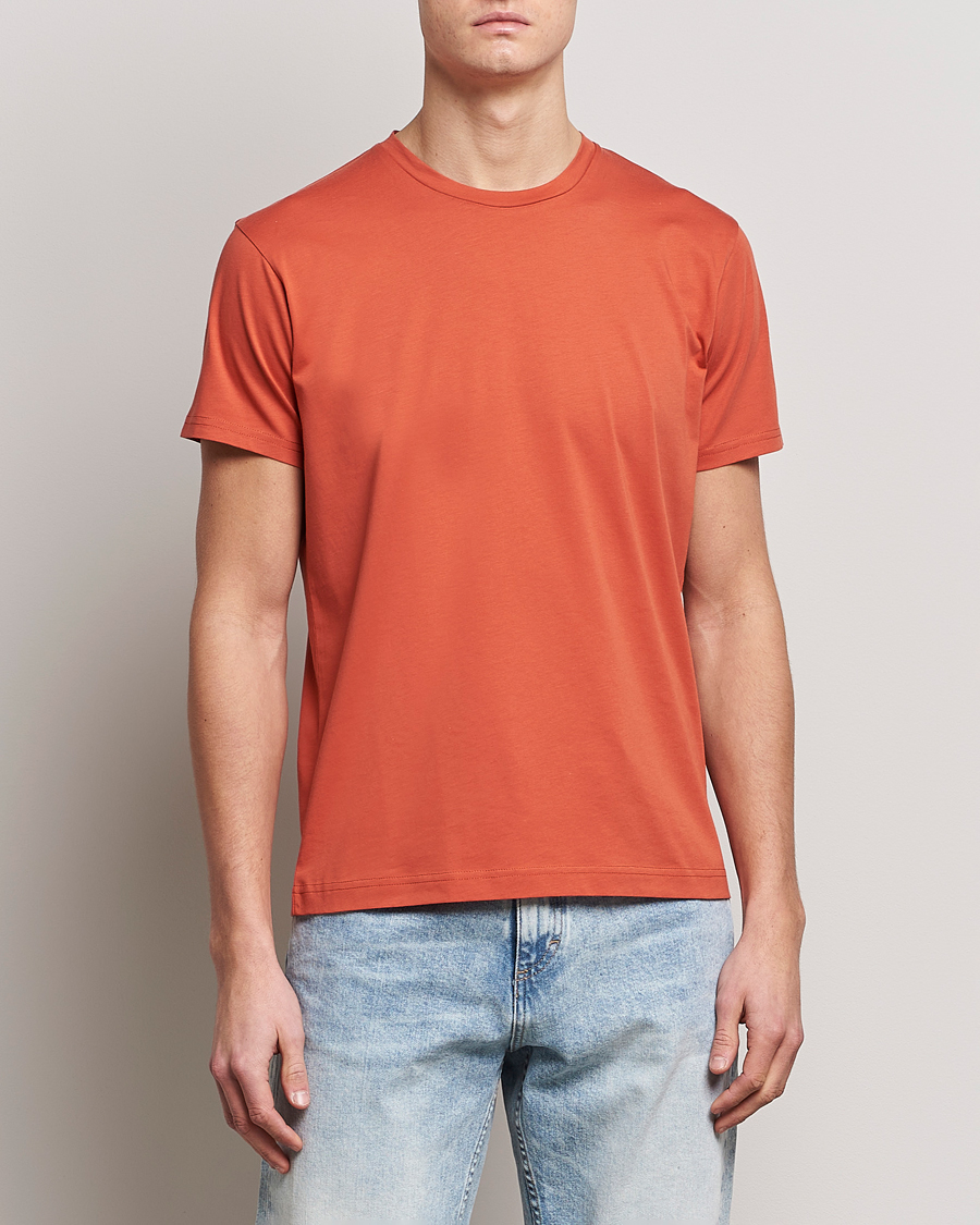 Uomini | T-shirt | Sunspel | Riviera Organic Tee Burnt Sienna
