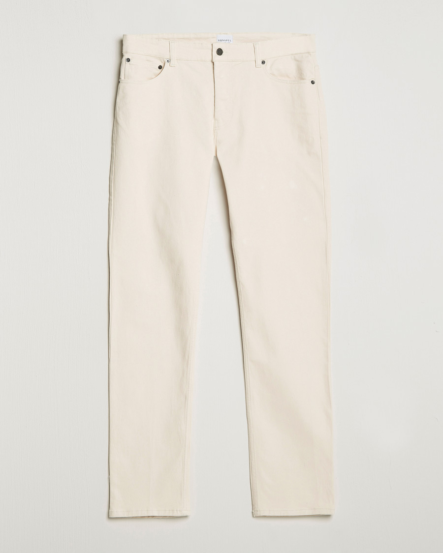 Uomini | Pantaloni | Sunspel | Five Pocket Cotton Twill Trousers Undyed