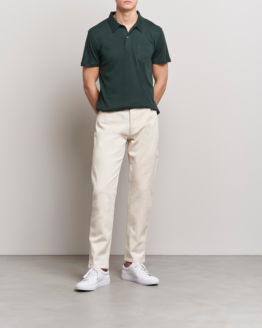 Uomini | Pantaloni | Sunspel | Five Pocket Cotton Twill Trousers Undyed