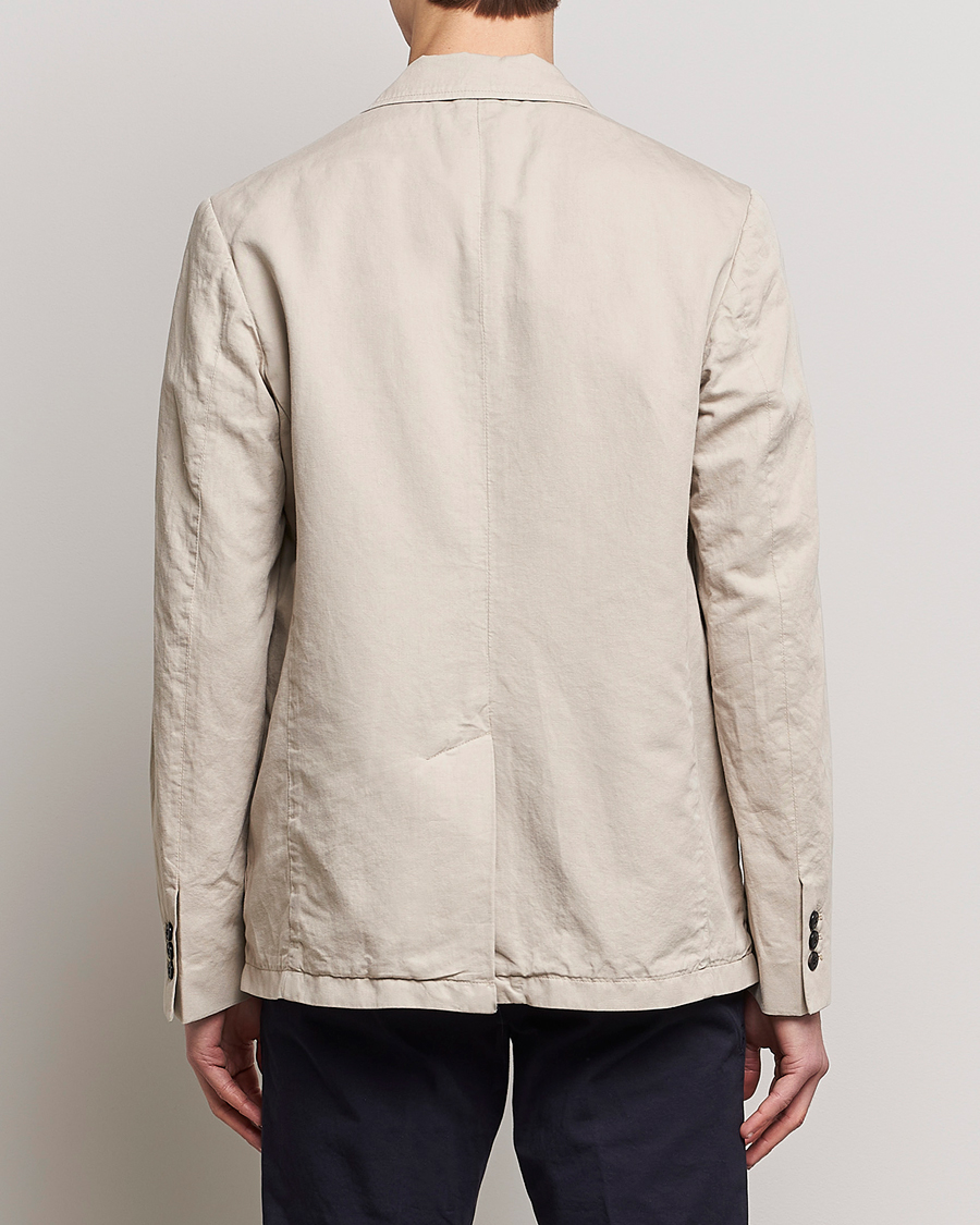 Uomini | Blazers | Sunspel | Unconstructed Cotton/Linen Blazer Light Sand