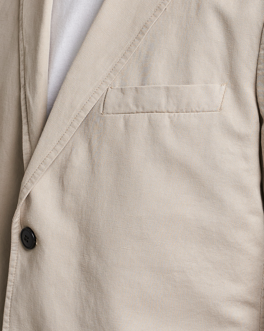 Uomini | Blazers | Sunspel | Unconstructed Cotton/Linen Blazer Light Sand