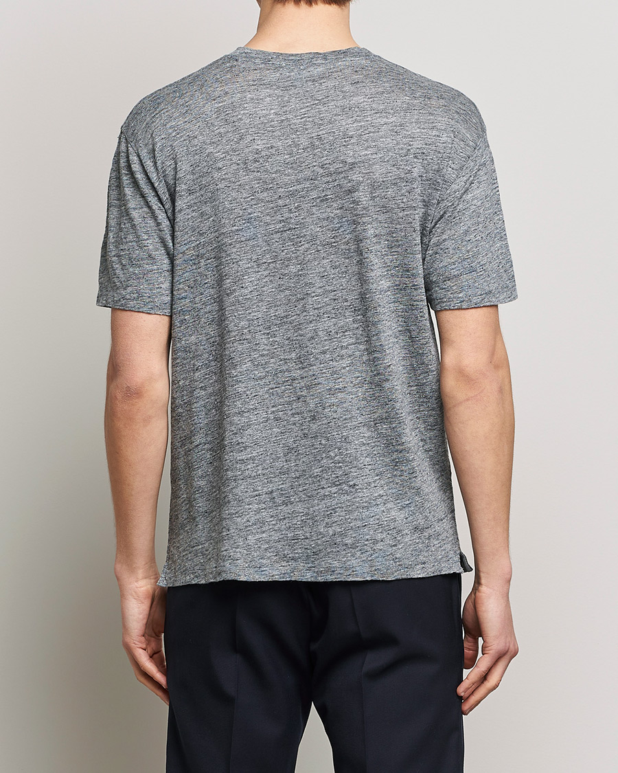 Uomini | T-shirt | Sunspel | Linen T-Shirt Mid Grey Melange
