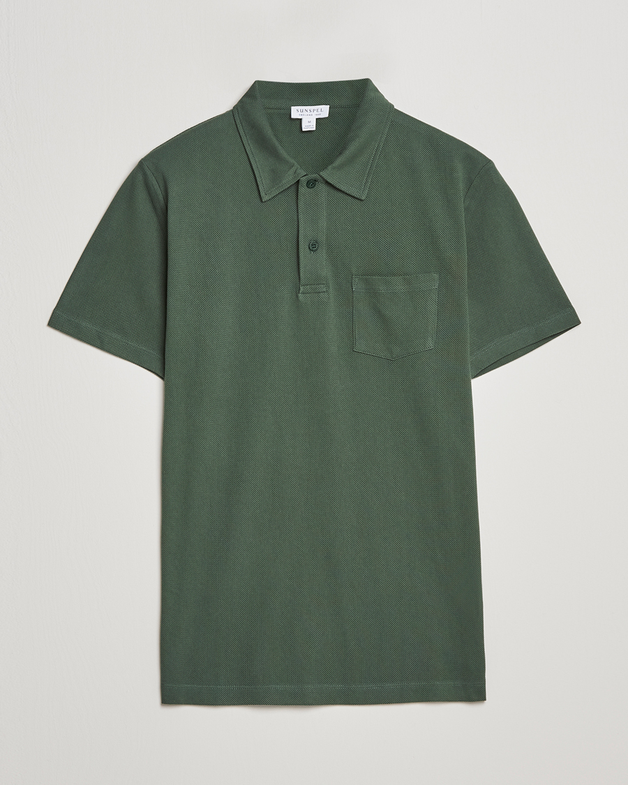 Uomini | Polo | Sunspel | Riviera Polo Shirt Dark Green