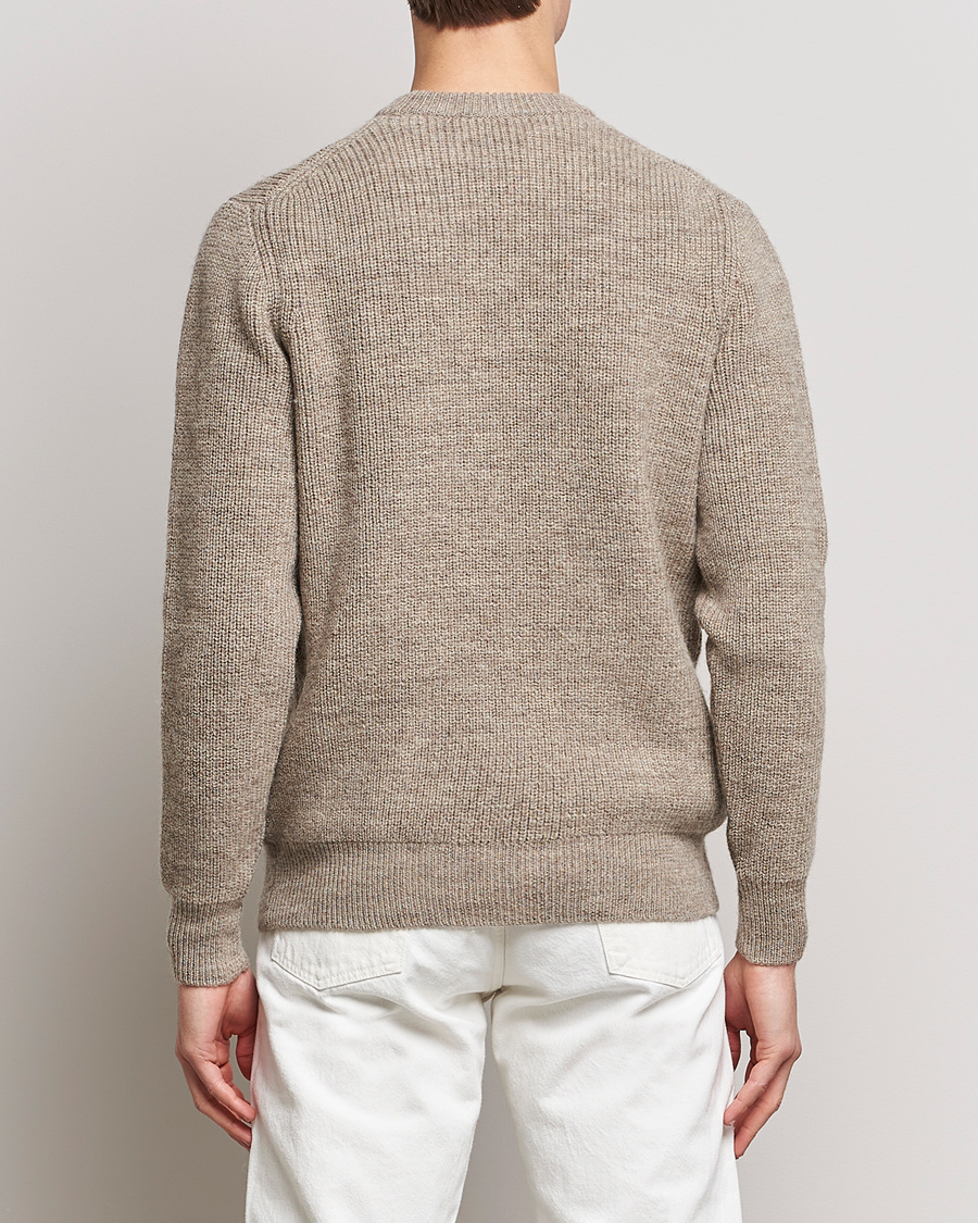 Uomini | Maglieria | Sunspel | Luxury British Wool Jumper Natural Oatmeal