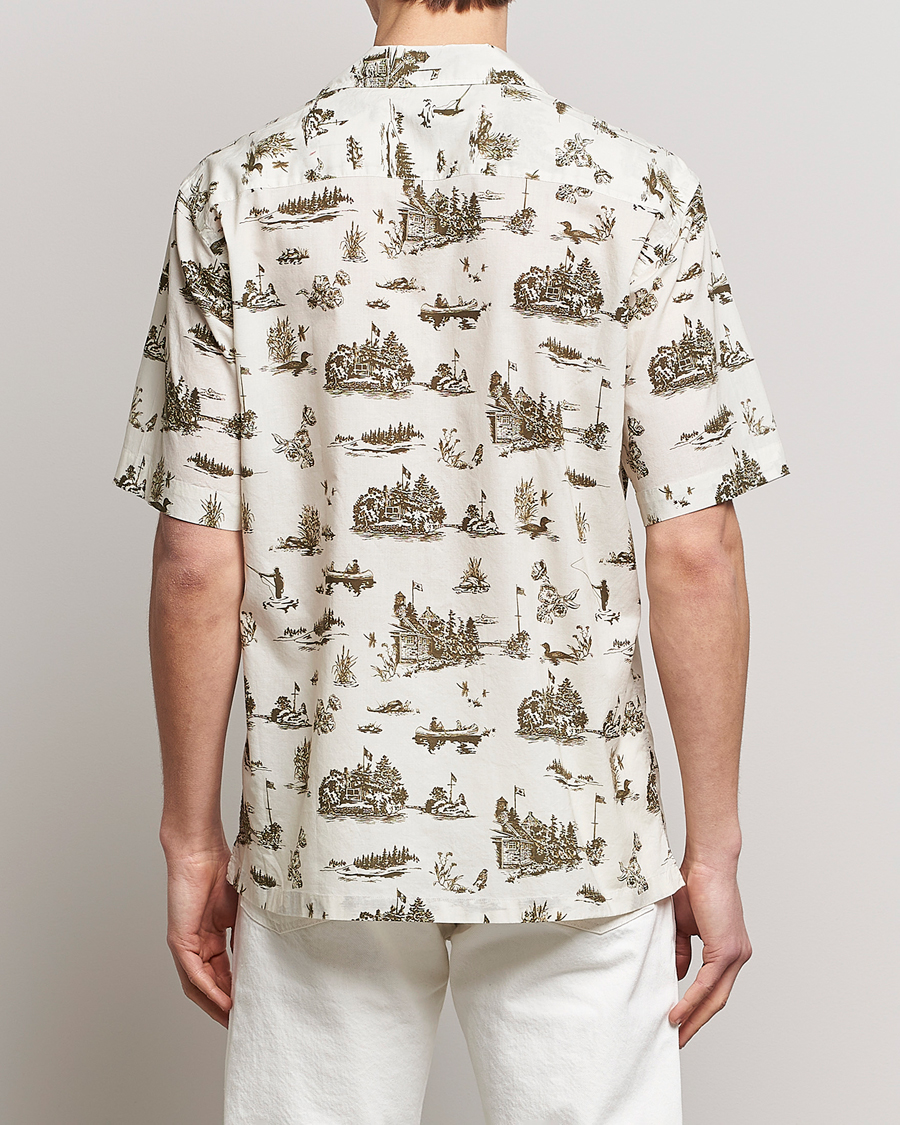 Uomini | Camicie | Woolrich | Zavikon Printed Short Sleeve Resort Shirt Milky Cream