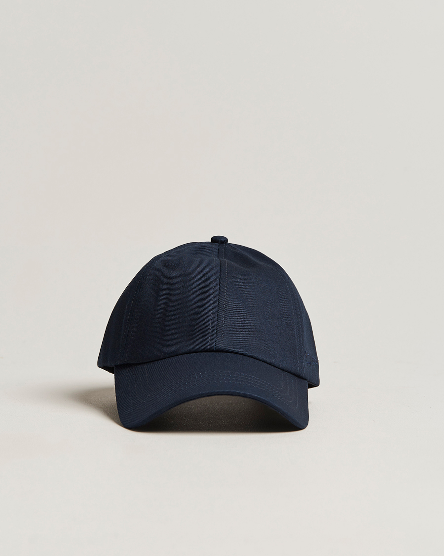 Uomini | Woolrich Logo Baseball Cap Melton Blue | Woolrich | Logo Baseball Cap Melton Blue
