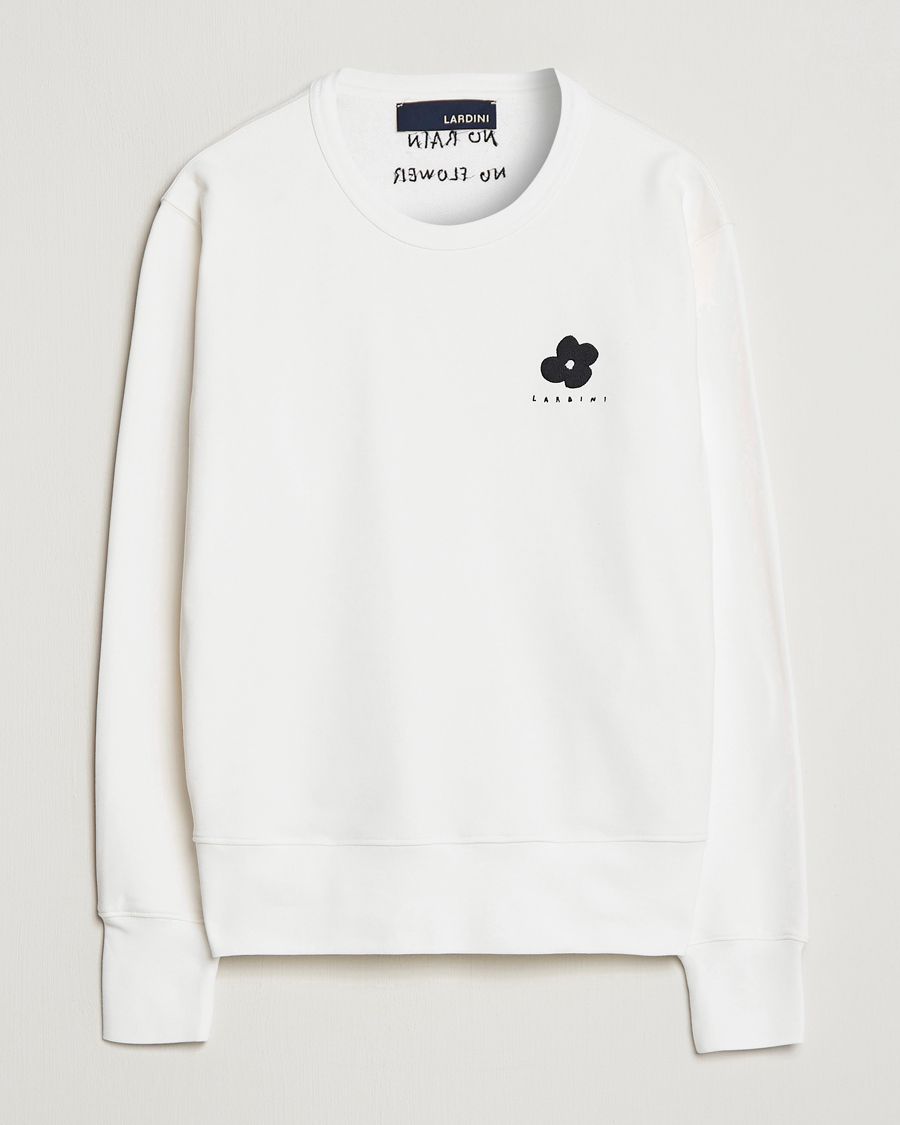 Uomini | Maglieria | Lardini | Cotton Embroidery Logo Sweatshirt White