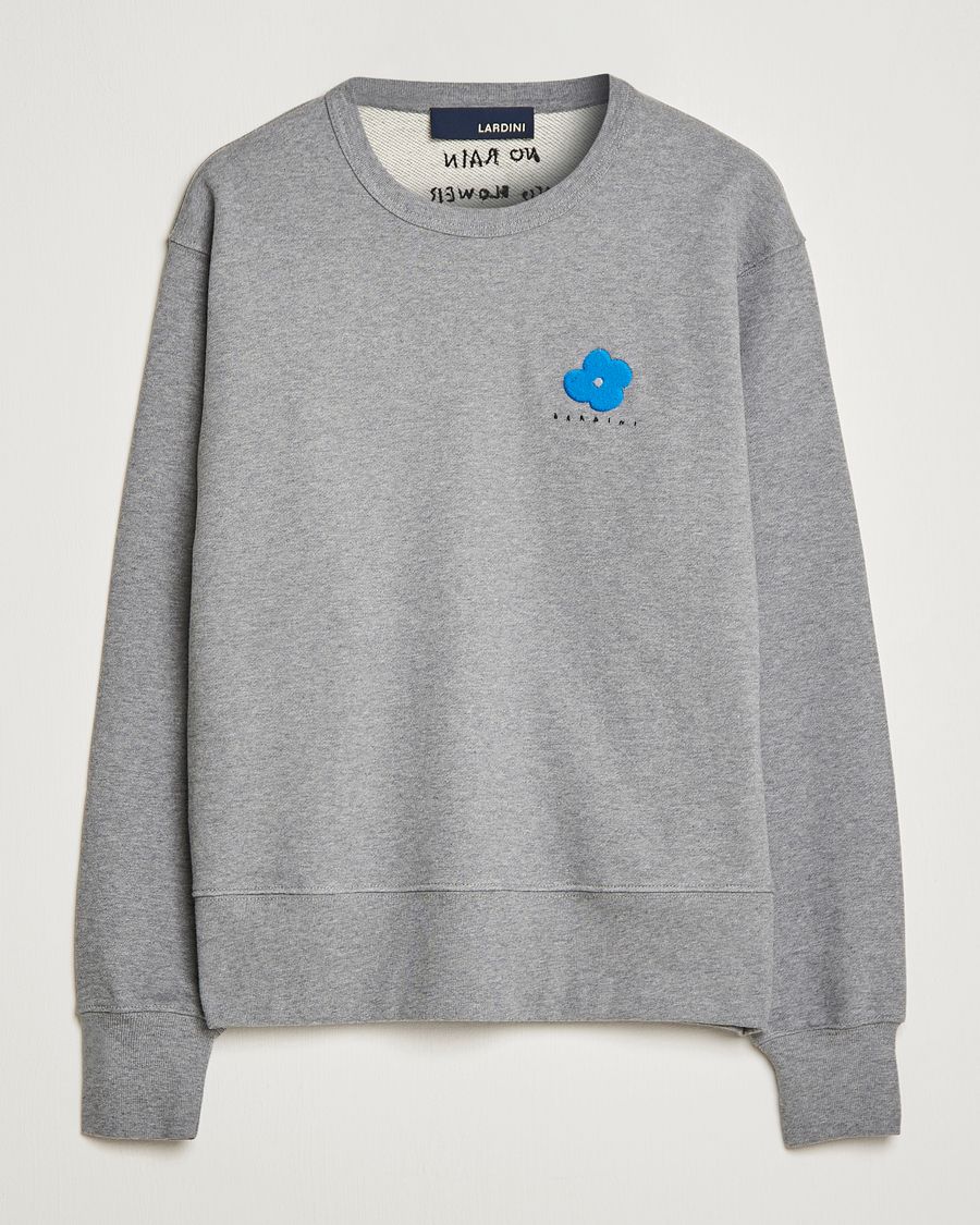 Uomini | Maglieria | Lardini | Cotton Embroidery Logo Sweatshirt Grey