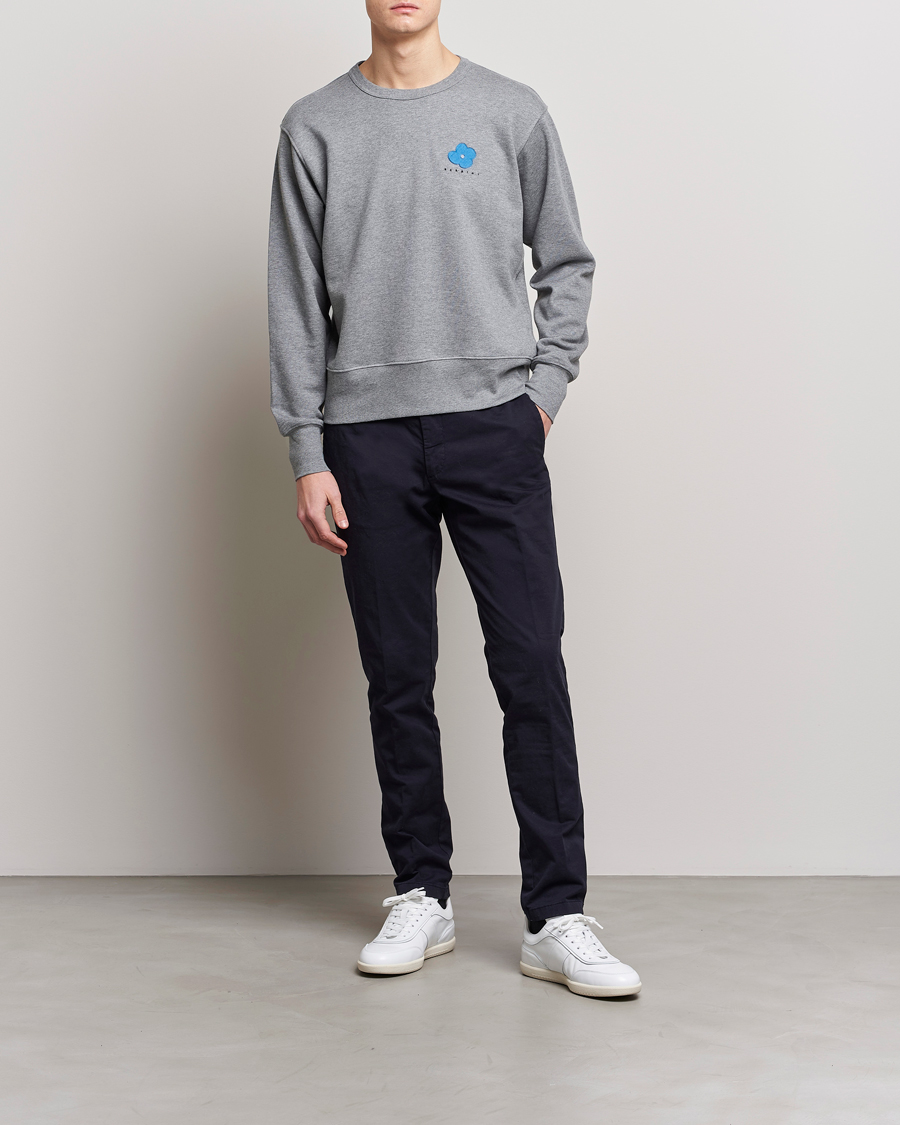 Uomini | Maglieria | Lardini | Cotton Embroidery Logo Sweatshirt Grey