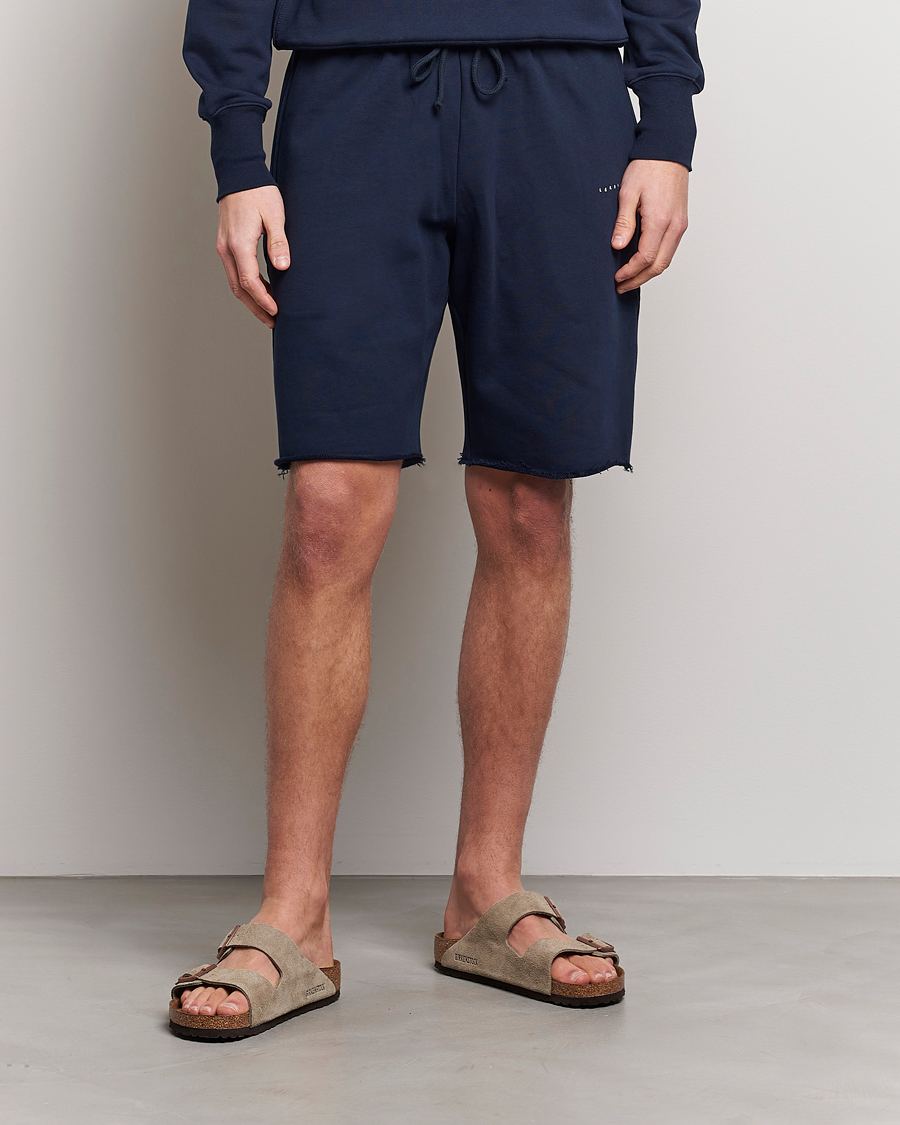 Uomini | Pantaloncini | Lardini | Cotton Embroidery Shorts Navy